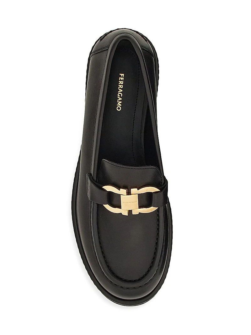 Maryan Leather Lug-Sole Loafers