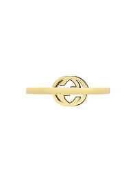 Interlocking G 18K Yellow Gold & 0.12 TCW Diamond Ring