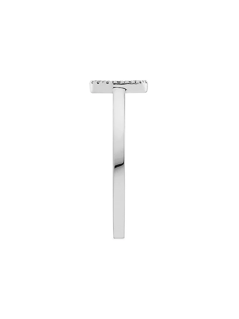 Interlocking G 18K White Gold & 0.12 TCW Diamond Ring