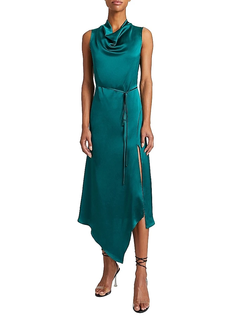 Silk Handkerchief Midi Dress