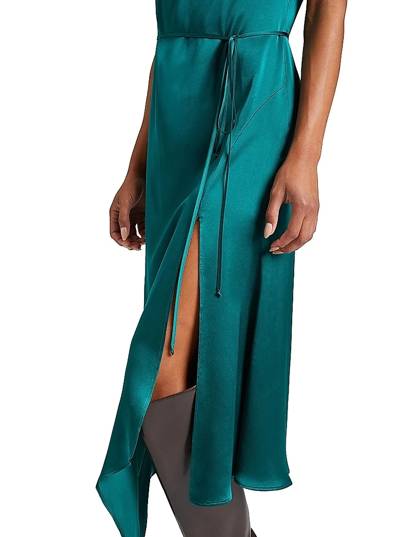 Silk Handkerchief Midi Dress