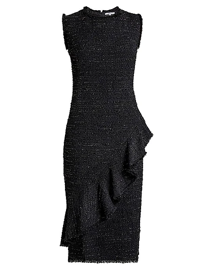 Tweed Ruffle Sheath Dress