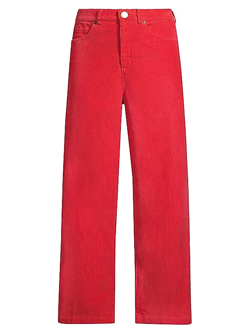 Jane Corduroy Straight-Leg Pants