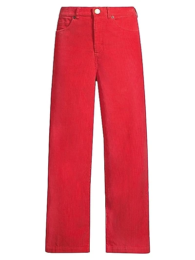 Jane Corduroy Straight-Leg Pants