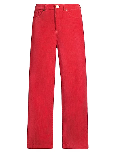 Jane Corduroy Straight-Leg Pants