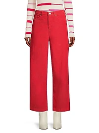Jane Corduroy Straight-Leg Pants