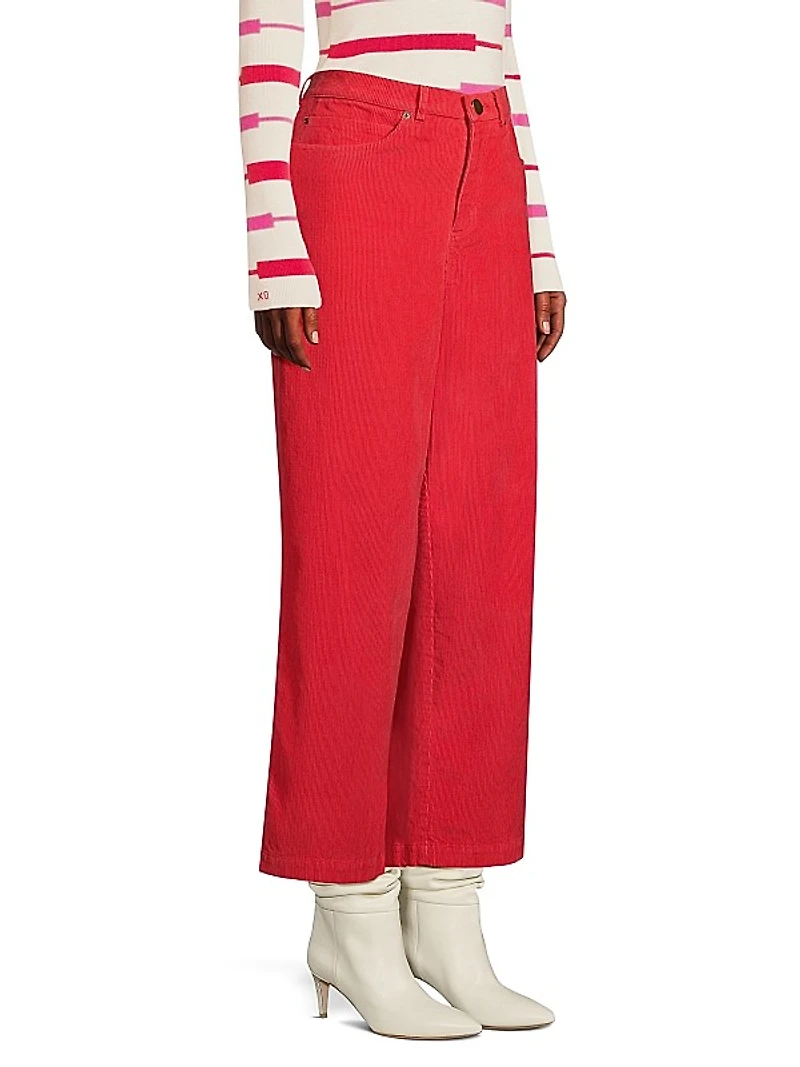 Jane Corduroy Straight-Leg Pants