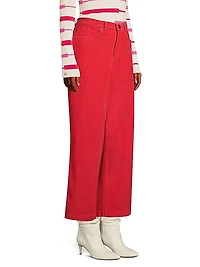 Jane Corduroy Straight-Leg Pants