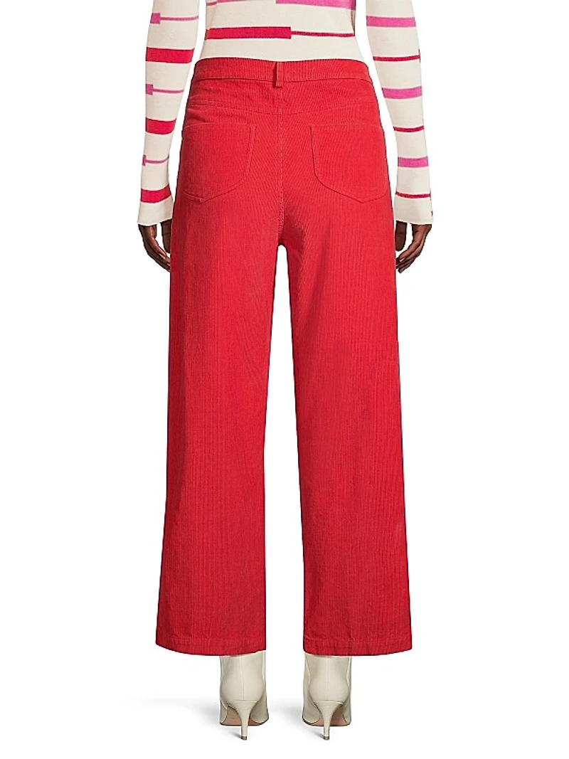 Jane Corduroy Straight-Leg Pants