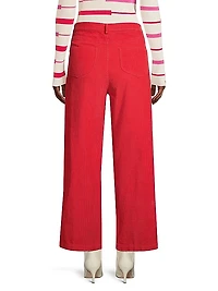Jane Corduroy Straight-Leg Pants