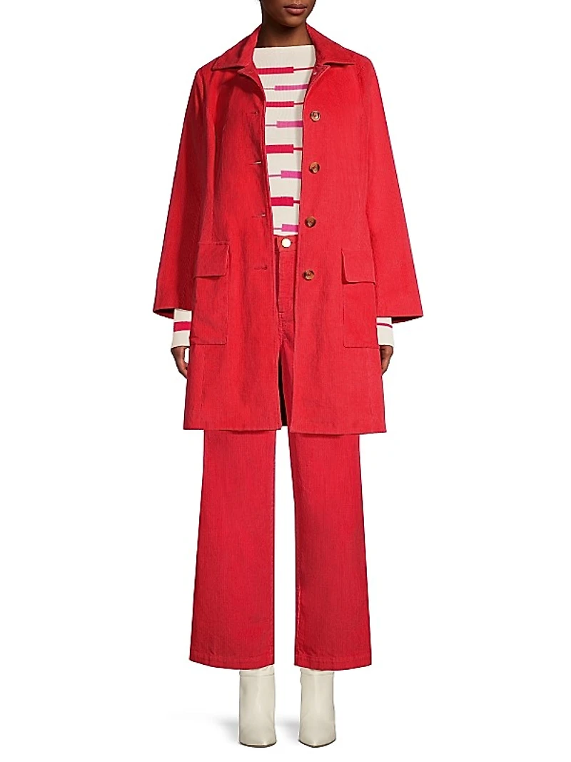 Jane Corduroy Straight-Leg Pants