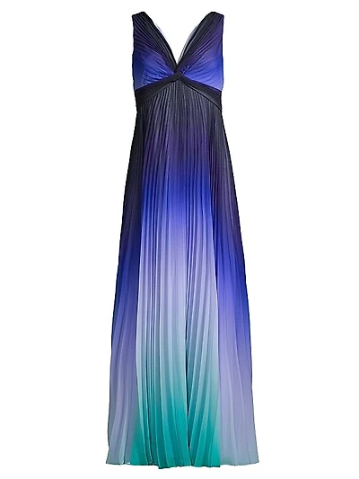Emme Ombré Plissé Maxi Dress