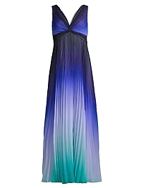 Emme Ombré Plissé Maxi Dress