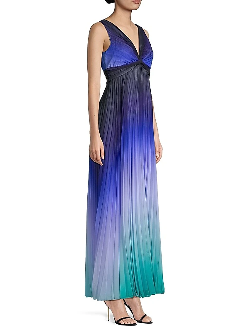 Emme Ombré Plissé Maxi Dress