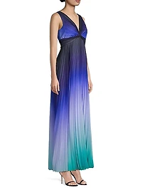Emme Ombré Plissé Maxi Dress