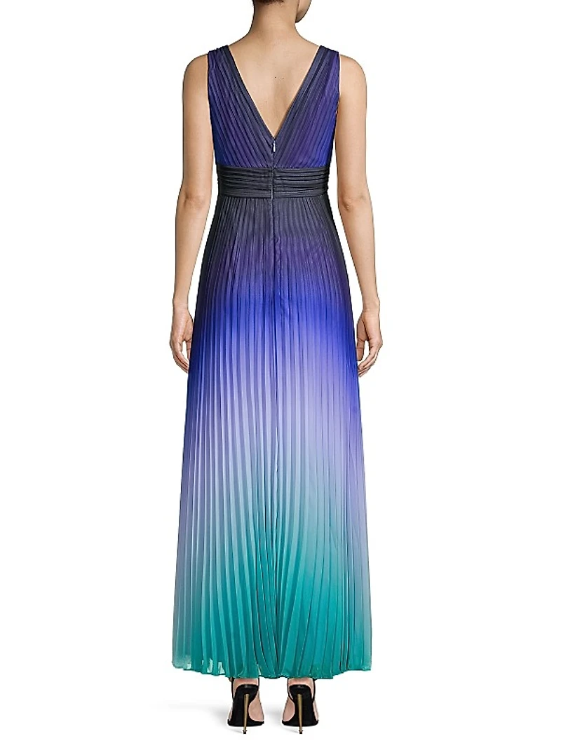 Emme Ombré Plissé Maxi Dress