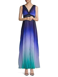 Emme Ombré Plissé Maxi Dress