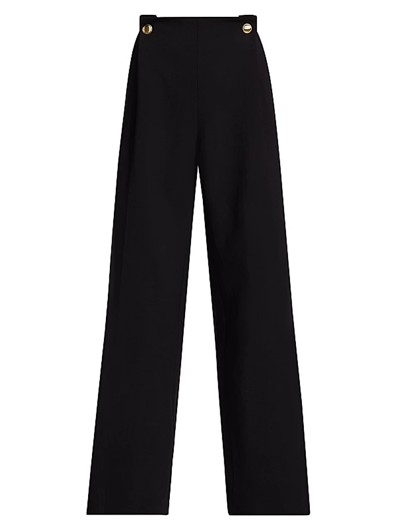 Wide-Leg Wool-Blend Pants
