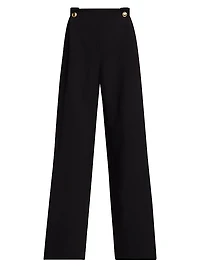 Wide-Leg Wool-Blend Pants