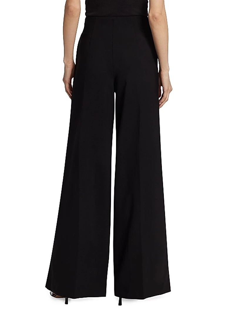 Wide-Leg Wool-Blend Pants