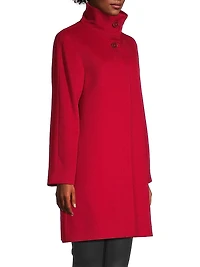 Wool-Cashmere Stand Collar Coat