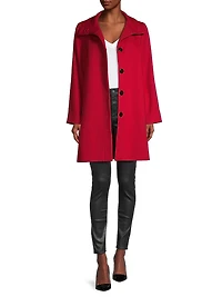 Wool-Cashmere Stand Collar Coat