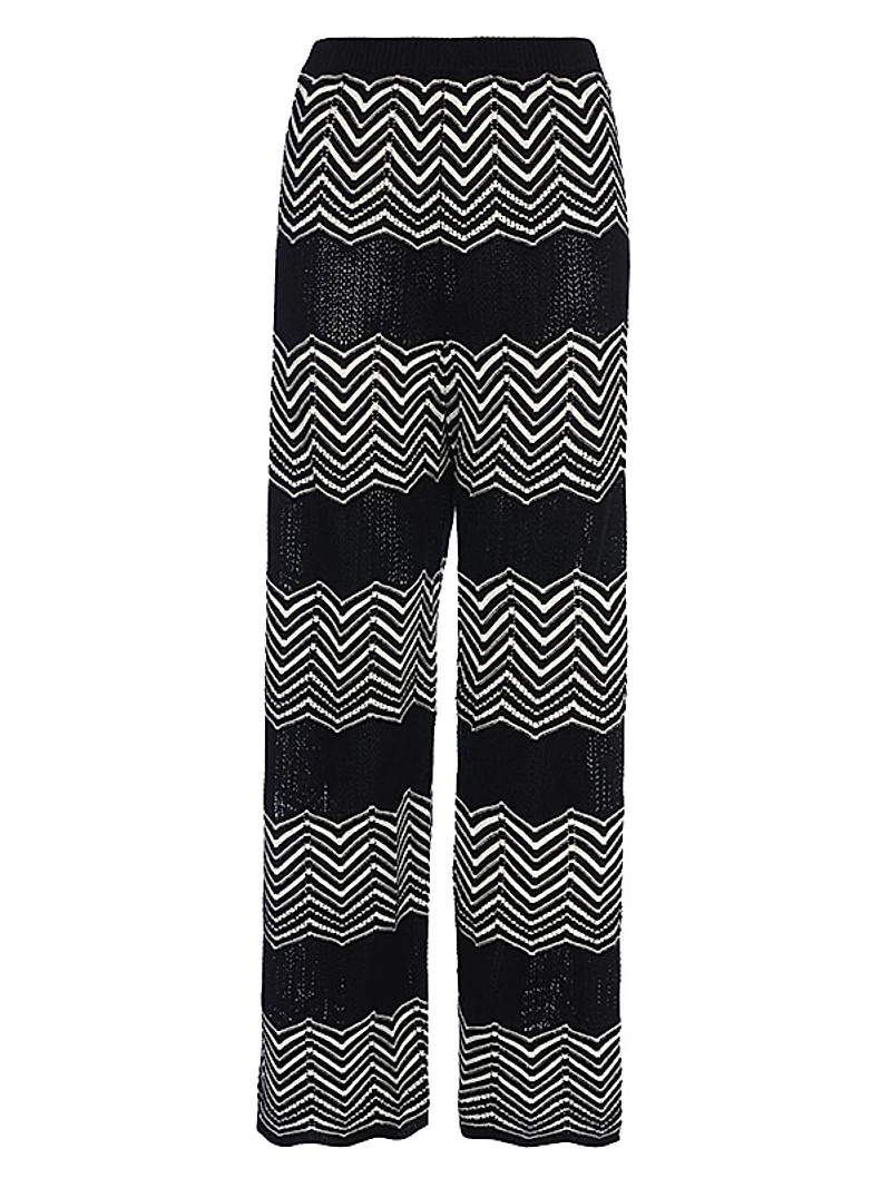 Sugar Chevron-Knit Wool-Cashmere Pants