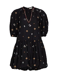 Maja Embroidered Bubble Minidress