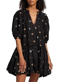 Maja Embroidered Bubble Minidress