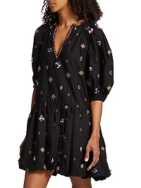 Maja Embroidered Bubble Minidress