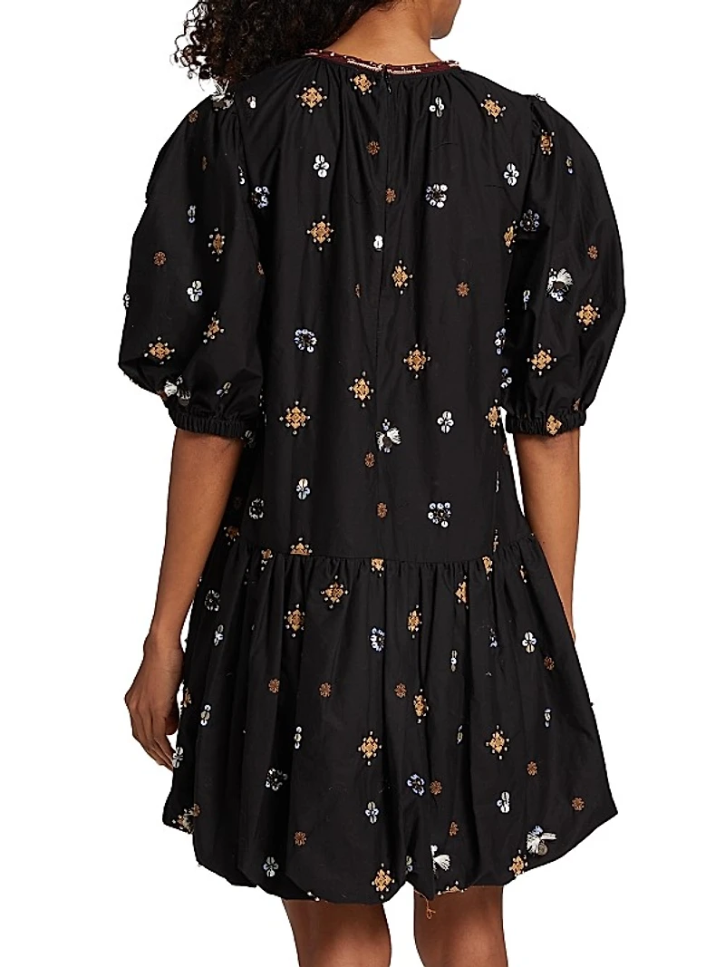 Maja Embroidered Bubble Minidress