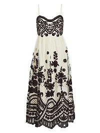 Joelle Lace Appliqué Midi-Dress