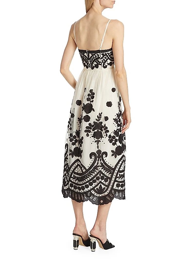 Joelle Lace Appliqué Midi-Dress
