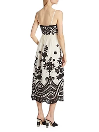 Joelle Lace Appliqué Midi-Dress