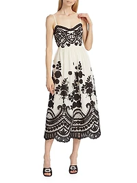 Joelle Lace Appliqué Midi-Dress