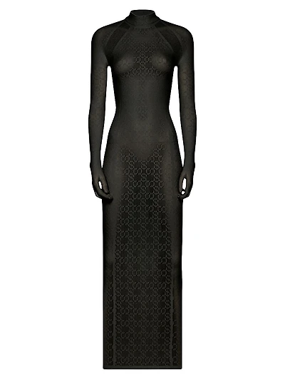 SIMKHAI x Wolford Semi-Sheer Logo Dress