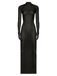 SIMKHAI x Wolford Semi-Sheer Logo Dress