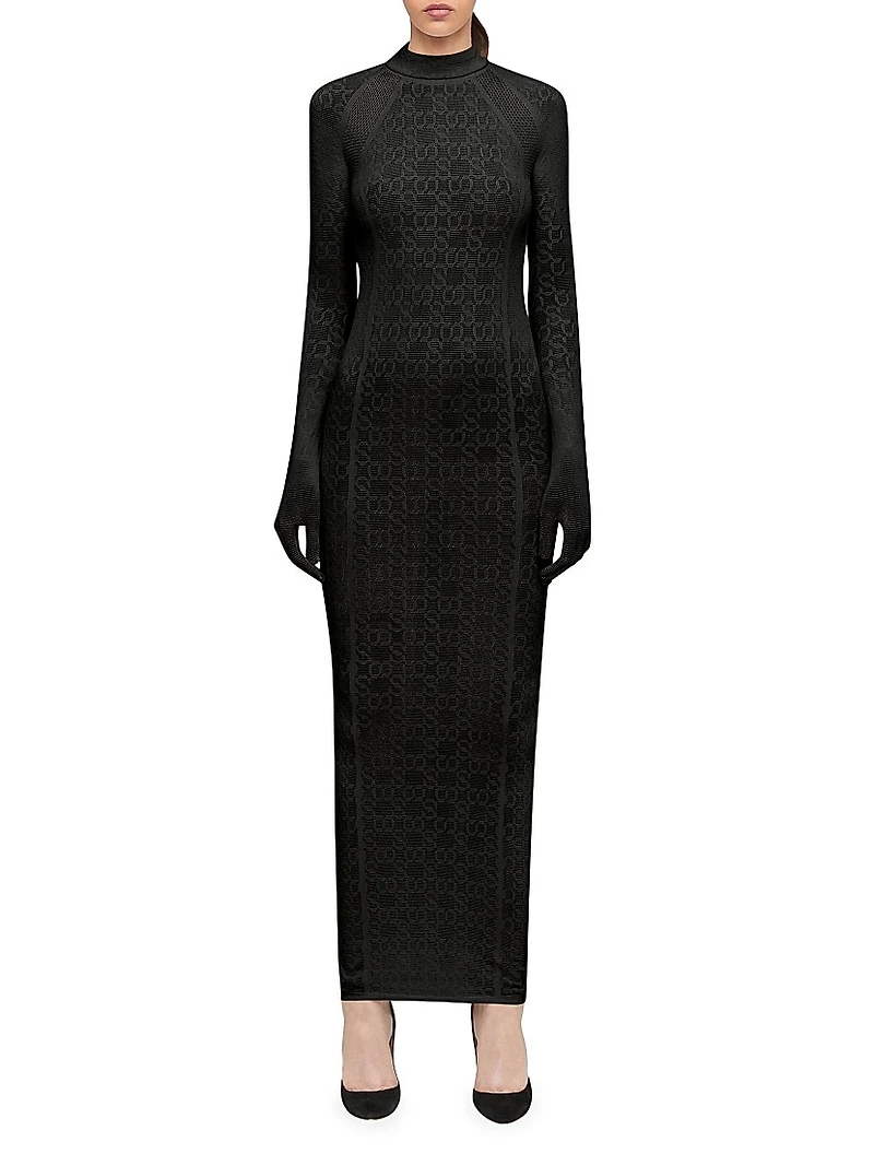 SIMKHAI x Wolford Semi-Sheer Logo Dress