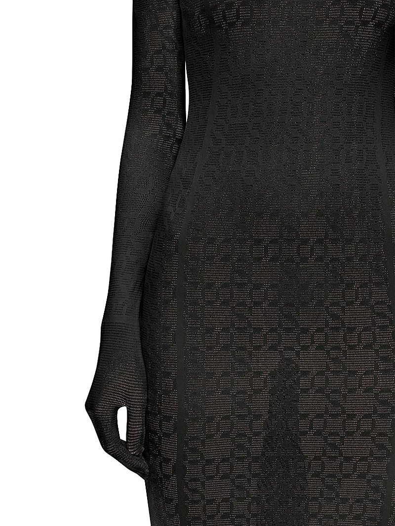 SIMKHAI x Wolford Semi-Sheer Logo Dress