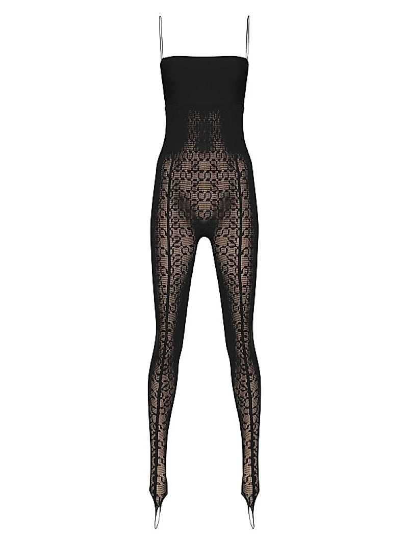 SIMKHAI x Wolford Semi-Sheer Logo Jumpsuit