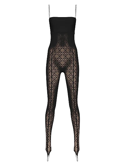 SIMKHAI x Wolford Semi-Sheer Logo Jumpsuit