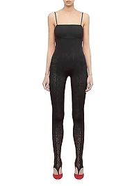 SIMKHAI x Wolford Semi-Sheer Logo Jumpsuit