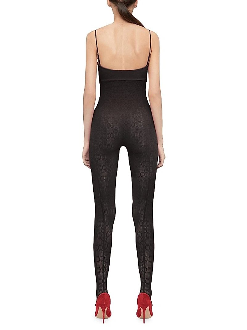 SIMKHAI x Wolford Semi-Sheer Logo Jumpsuit