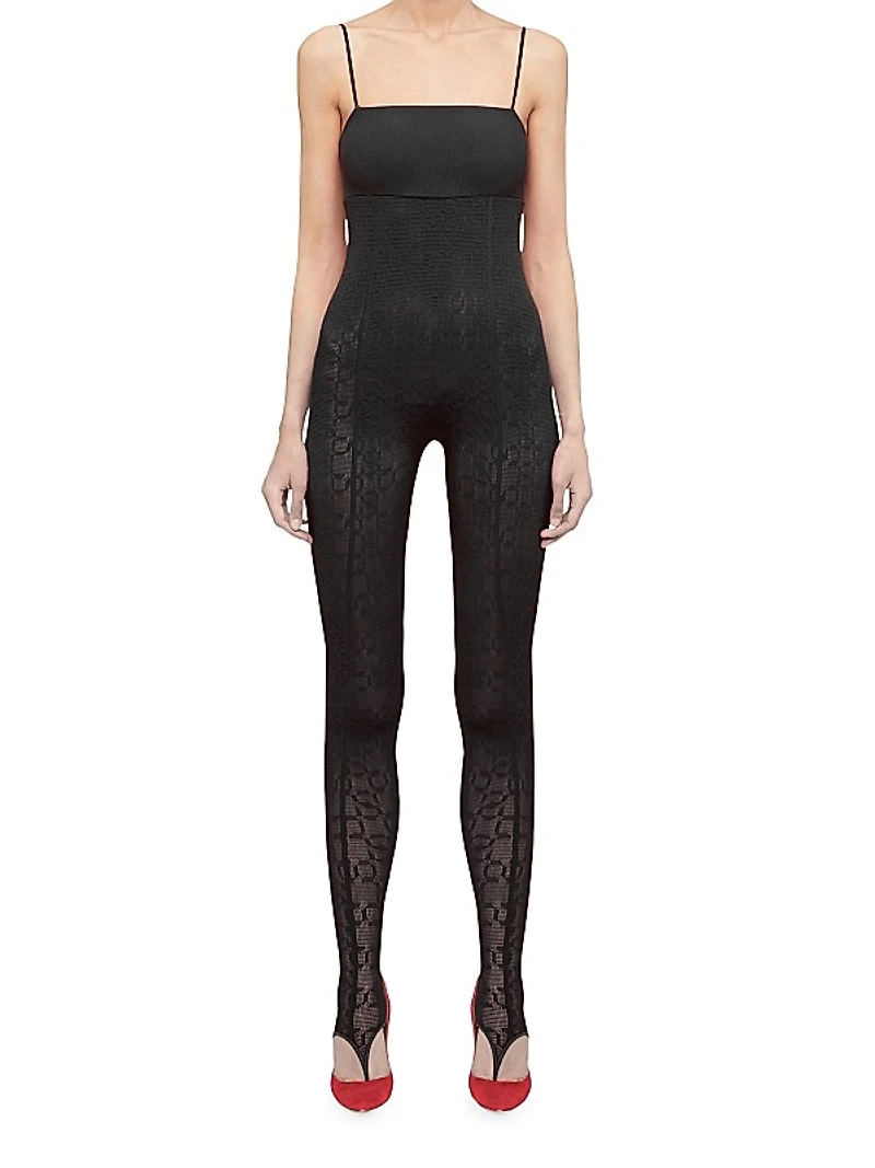 SIMKHAI x Wolford Semi-Sheer Logo Jumpsuit