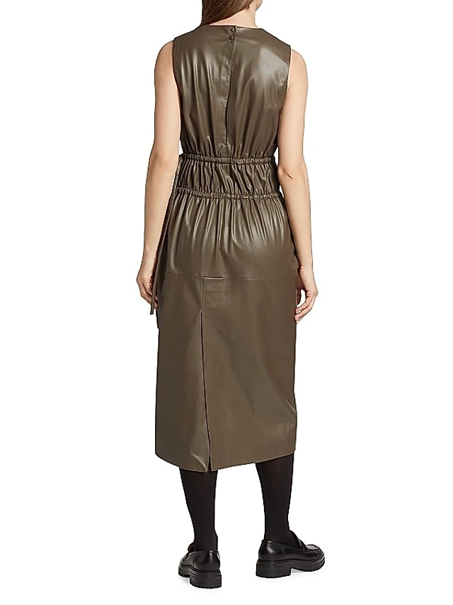 Mare Faux Leather Strapless Slim Midi Dress | The Summit