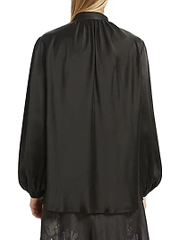 Silk Billow-Sleeve Blouse