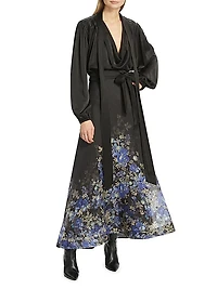 Silk Billow-Sleeve Blouse