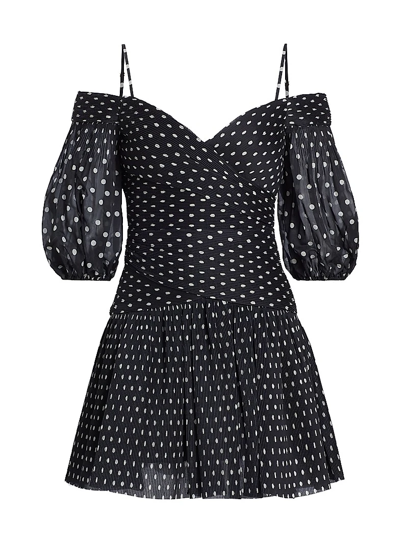 Off-The-Shoulder Polka-Dot Minidress