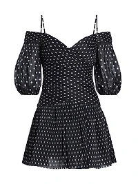 Off-The-Shoulder Polka-Dot Minidress