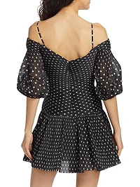 Off-The-Shoulder Polka-Dot Minidress
